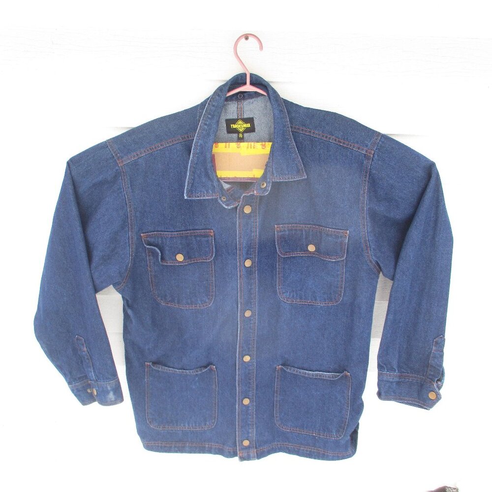Tradesmax Pro Denim Chore Coat Men's Workwear Jean Utility Barn Jacket Size XXL